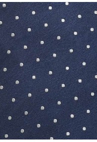 Clip-Krawatte Punkte navyblau silber