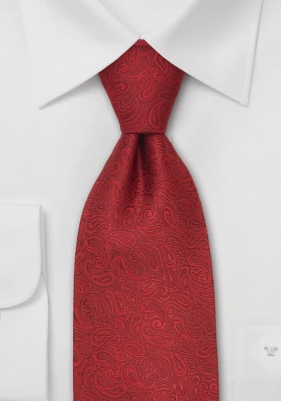 Clip-Krawatte mit rotem Paisleymuster