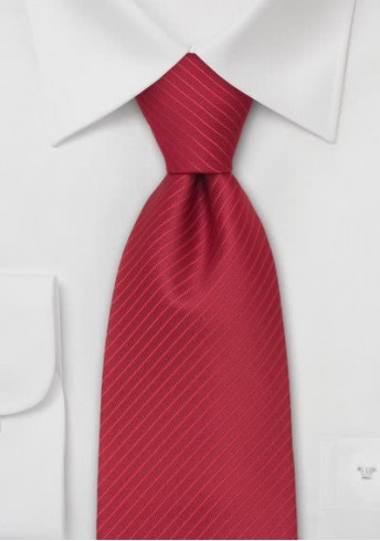 Clip-Krawatte in rot mit feinen Streifen