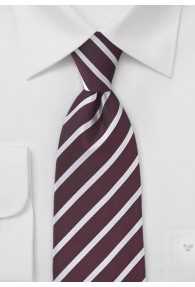 Krawatte Business-Linien bordeaux weiß