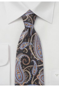 Krawatte extrovertiertes Paisleymuster tintenschwarz
