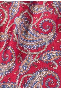 Stylischer Krawattenschal mehrfarbiges Paisley auf rot