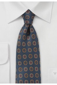 Krawatte traditionsreiches Emblem-Pattern dunkelblau