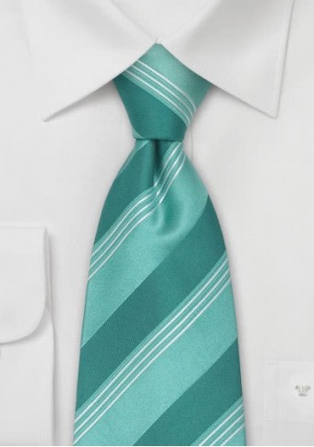 Clip-Krawatte türkis Streifen