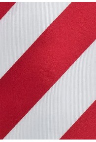 Clip-Krawatte Streifen mittelrot weiß