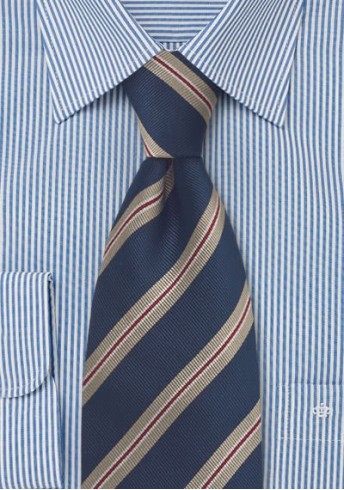 Klassische Regiments-Krawatte Clip in Marineblau