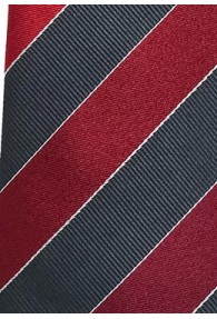 Clip-Krawatte Streifen kirschrot grau