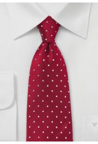 Clip-Krawatte Pünktchen rot weiß
