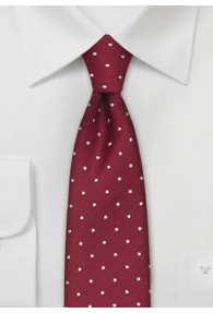 Schmale Krawatte Pünktchen rot weiß