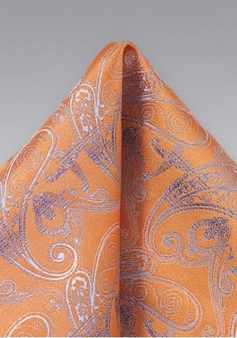 Einstecktuch stilvolles Paisleymotiv orange