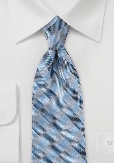 Karomuster-Krawatte gesprenkelt hellblau