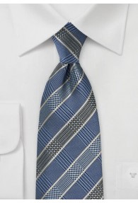 Krawatte ungewöhnliches Karo-Dessin taubenblau