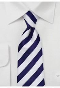 XXL-Krawatte Streifendessin dunkelblau weiß