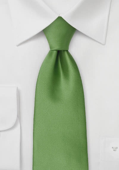 Einfarbige Mikrofaser-Krawatte XXL grün