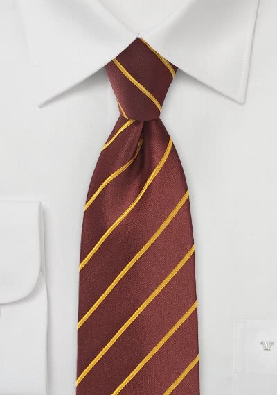Krawatte Business-Streifen rotbraun gelb