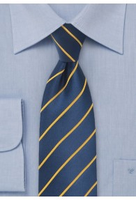 Businesskrawatte Business-Streifen gelb marineblau