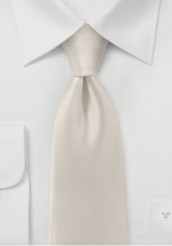 Krawatte monochrom Poly-Faser elfenbein
