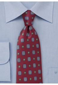 Blümchenmuster-Krawatte klassisch gearbeitet dunkelrot