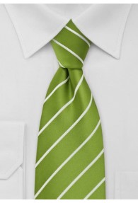 Clip-Krawatte Streifen weiß apfelgrün
