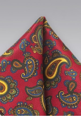 Ziertuch klassisch gearbeitetes Paisleymotiv rot Ziertuch klassisch gearbeitetes Paisleymotiv rot