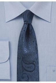 Krawatte Paisley schmal dunkelblau