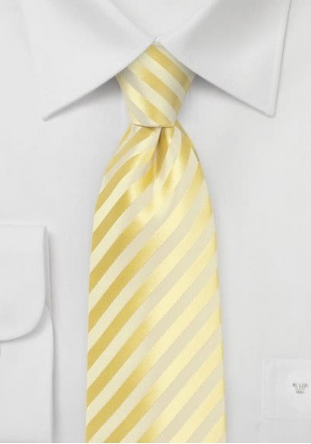 Krawatte Linien hellgelb Ton in Ton