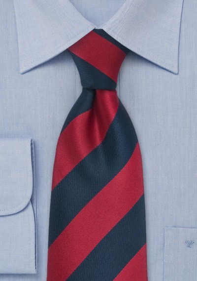 XXL-Krawatte Streifen rot navyblau