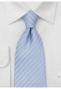 XXL-Krawatte Streifen-Dessin hellblau weiß