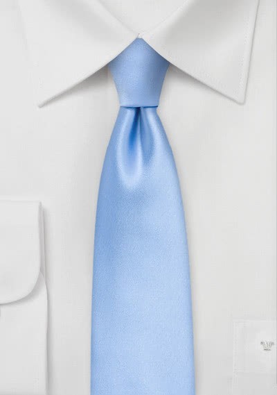 Krawatte unifarben hellblau schmal geformt