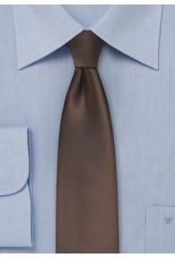 Krawatte monochrom dunkelbraun schmal