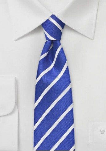 Krawatte schmal Streifen blau weiß