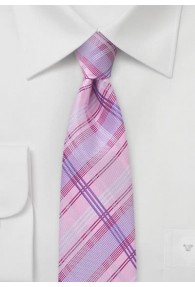 Schmale Krawatte Streifen rosa