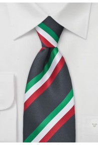 National-Herrenkrawatte XXL  Italien in Grün Weiß Rot