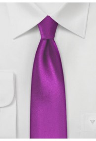 Unifarbene schmale Seiden-Krawatte pink