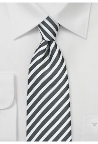 Krawatte Business-Streifen tiefschwarz perlmuttfarben
