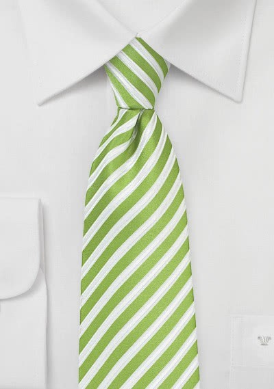 Herrenkrawatte Business-Streifen grün weiß