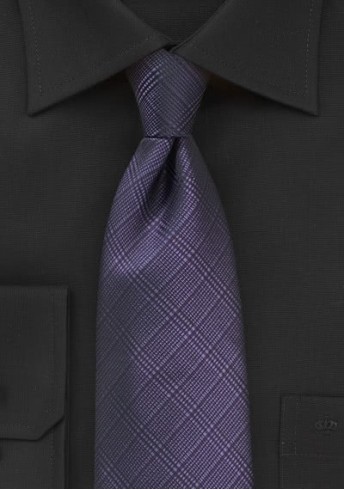 Markante Krawatte Linienkaro lila
