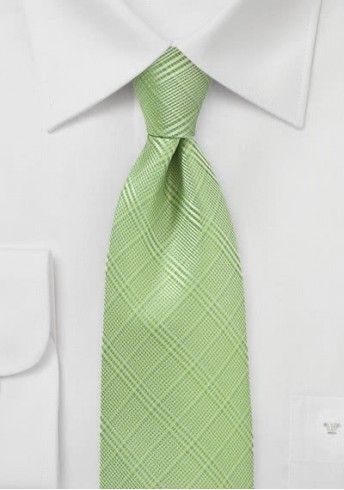 Markante Krawatte Linienkaro hellgrün