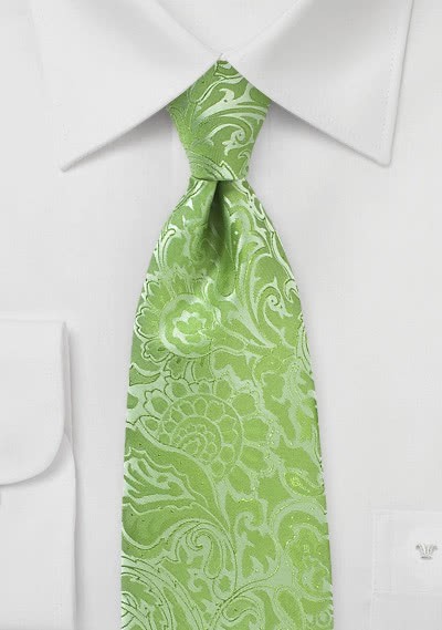 Krawatte grün Rankenmuster