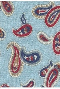 Modische Krawatte Paisley-Muster hellblau
