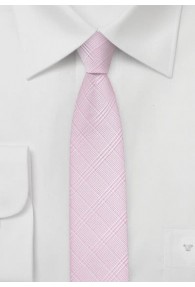 Krawatte schmal Karo-Oberfläche rosa