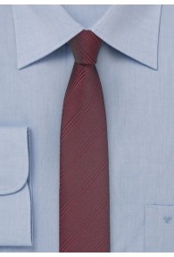 Krawatte schmal geformt Karo-Oberfläche weinrot