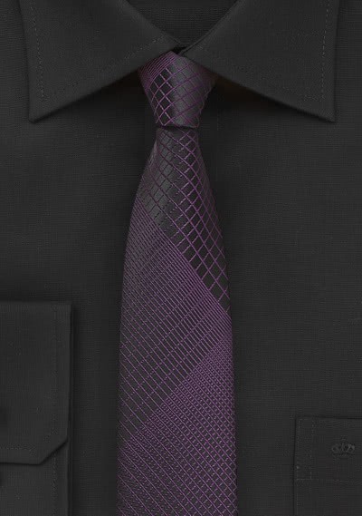 Kravatte schlank  abstraktes Dekor purpur