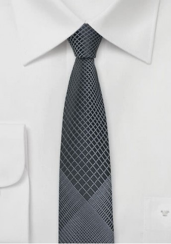 Businesskrawatte schmal geformt geometrisches Pattern anthrazit Businesskrawatte schmal geformt geometrisches Pattern anthrazit