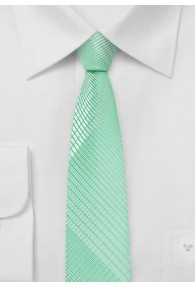 Krawatte schlank  lineares Dekor aqua
