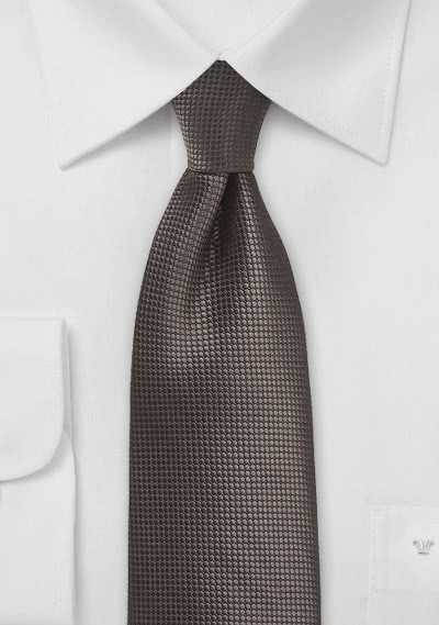 Krawatte einfarbig dunkelbraun Struktur