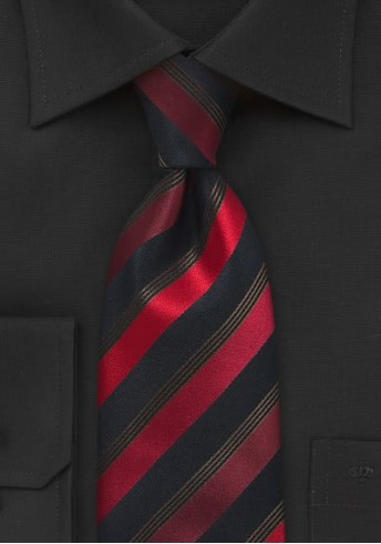 Sicherheits-Krawatte Streifen schwarz rot