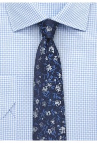 Krawatte schmal geformt navy Blumen