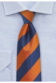 Herrenkrawatte Streifendesign orange blau