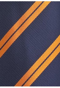 Krawatte Streifendessin dunkelblau orange